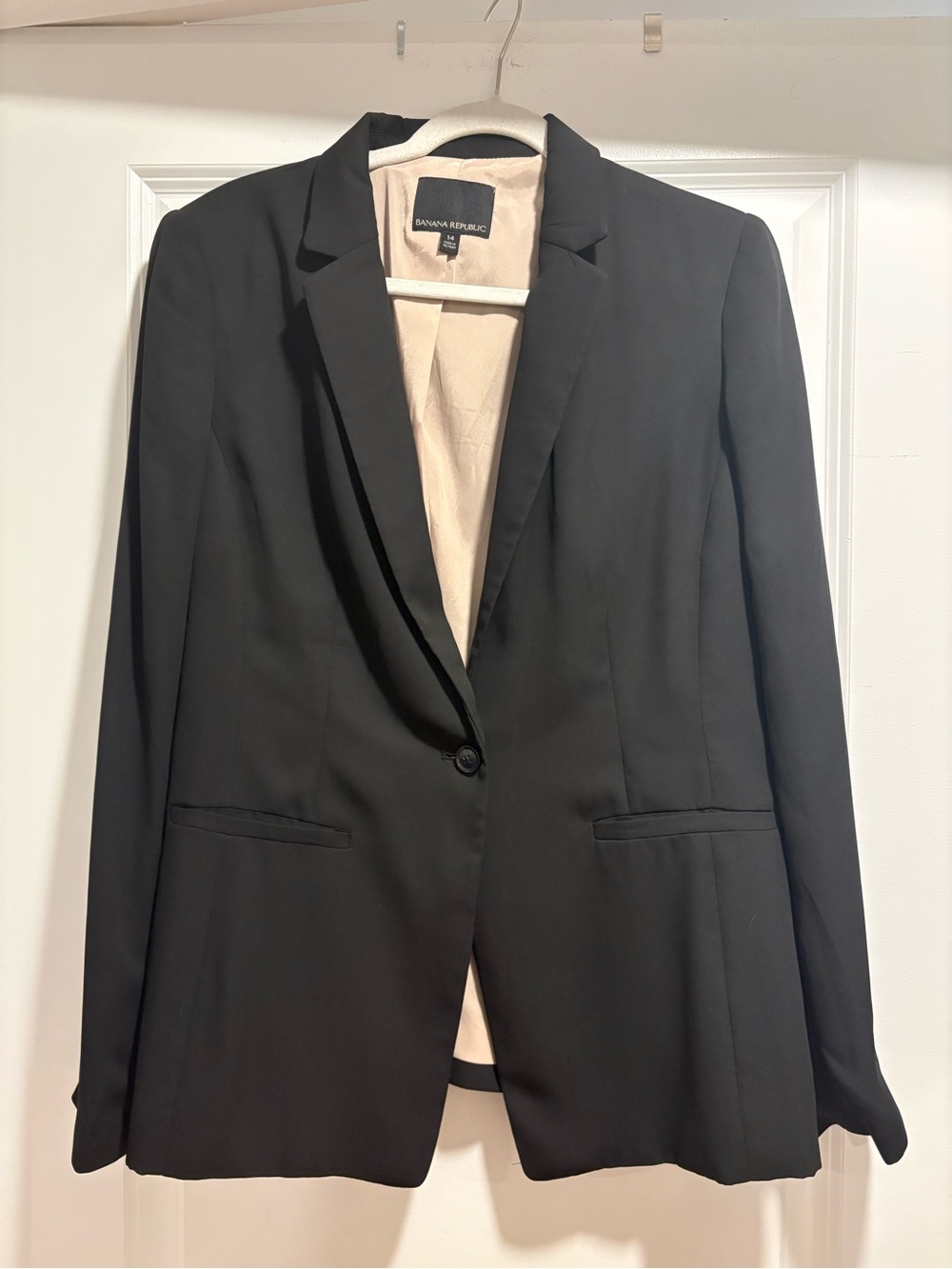 Banana Republic Black Single-Button Tailored Blazer